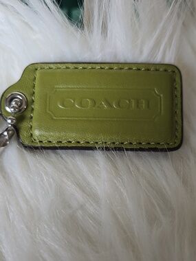 Coach GREEN Leather Logo Tag  hangtag